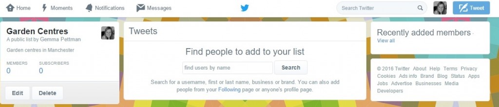Twitter lists - Getting started 2