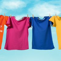 Five things I say most weeks Image of t-shirts on a washing line. One is printed with the caption Dilemma? Dial Gemma